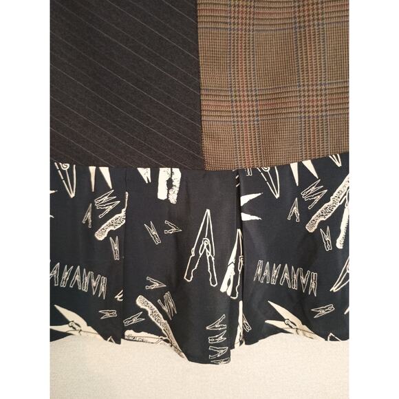 Erica Rose Handmade Los Angles Skirt Womens 6 Black Patchwork Twee Flare Mini - Picture 11 of 13